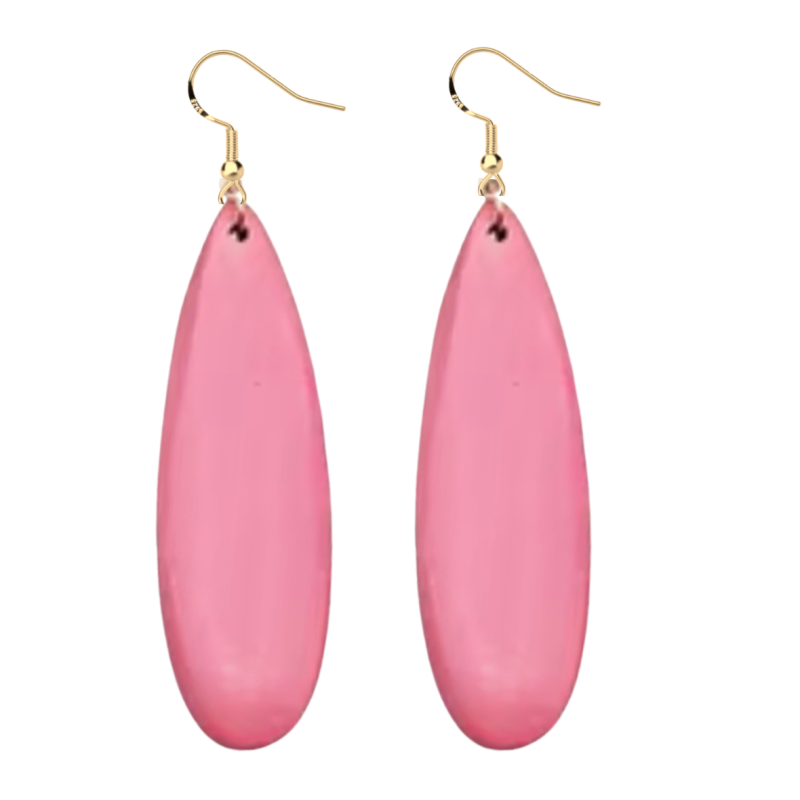 Zilveren oorbellen Luci hout roze
