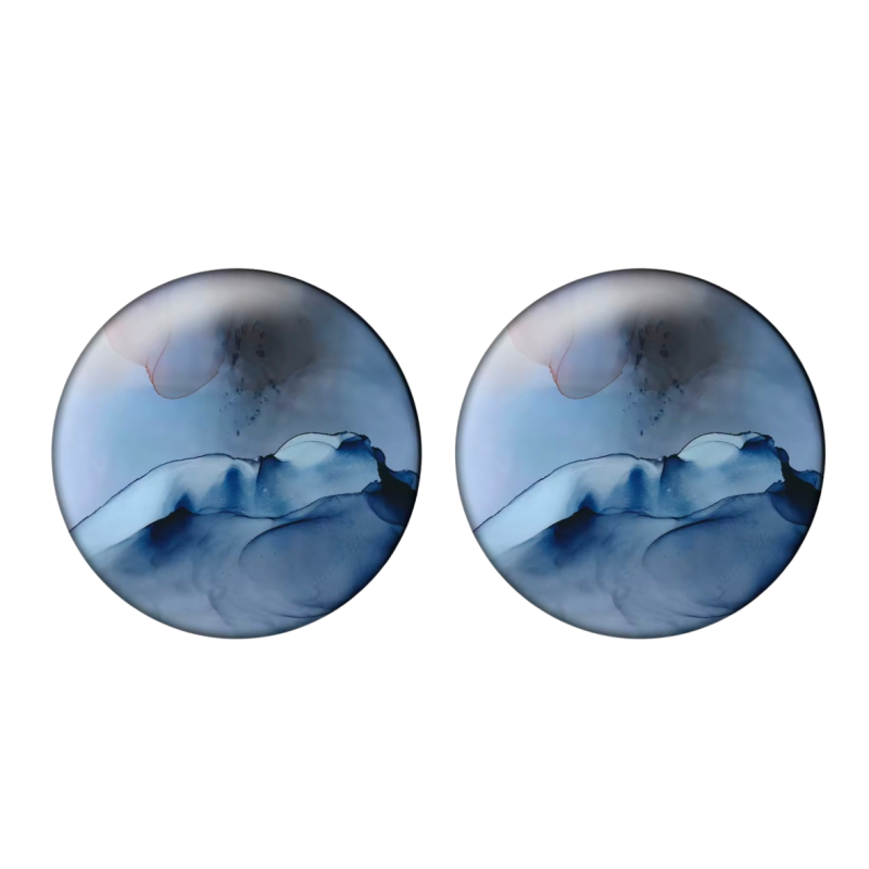 Clip oorbellen blauw 2 cm