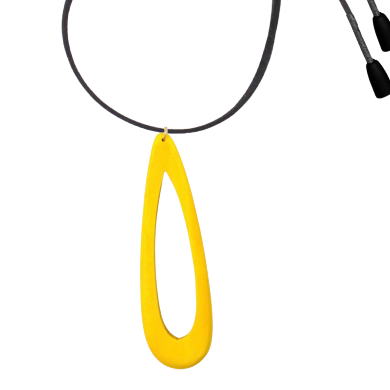 Ketting hout Moxi verstelbaar geel