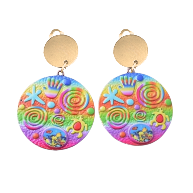 Clip oorbellen strand roze