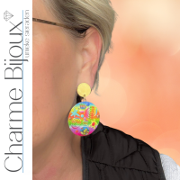 Clip oorbellen strand roze