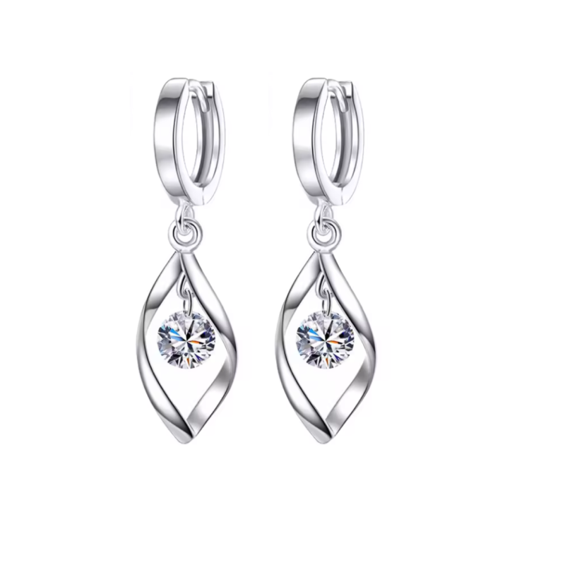 Zilveren oorringen Zsa zirkonia 3.5 cm