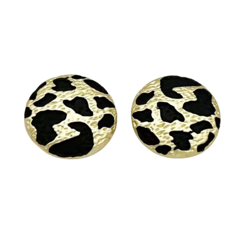 Clip oorbellen panter goud zwart 2.5 cm