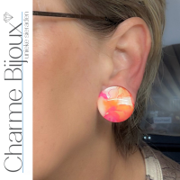 Clip oorbellen Lea Roze 2.5 cm