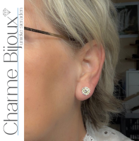 Magneetoorbellen goudkleurig strass 10 mm
