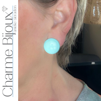 Clip oorbellen  Licht Blauw 2 cm