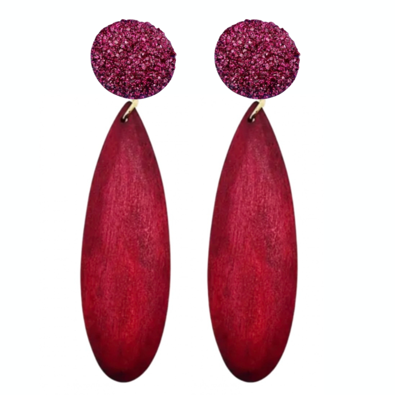 Clip oorbellen Bordeaux rood  Luci