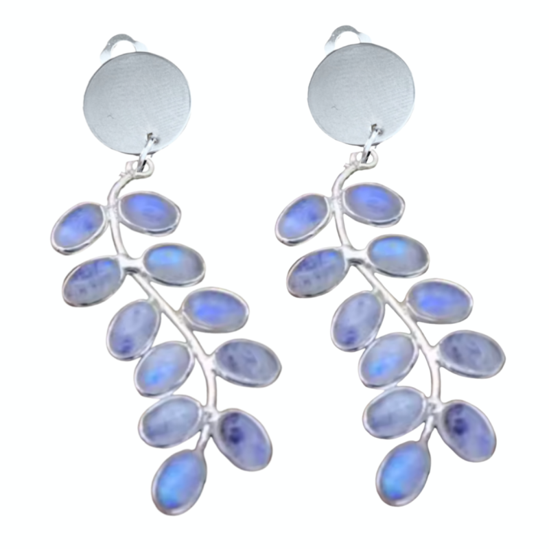 Clip oorbellen Blauw Zilverkleur Steentjes