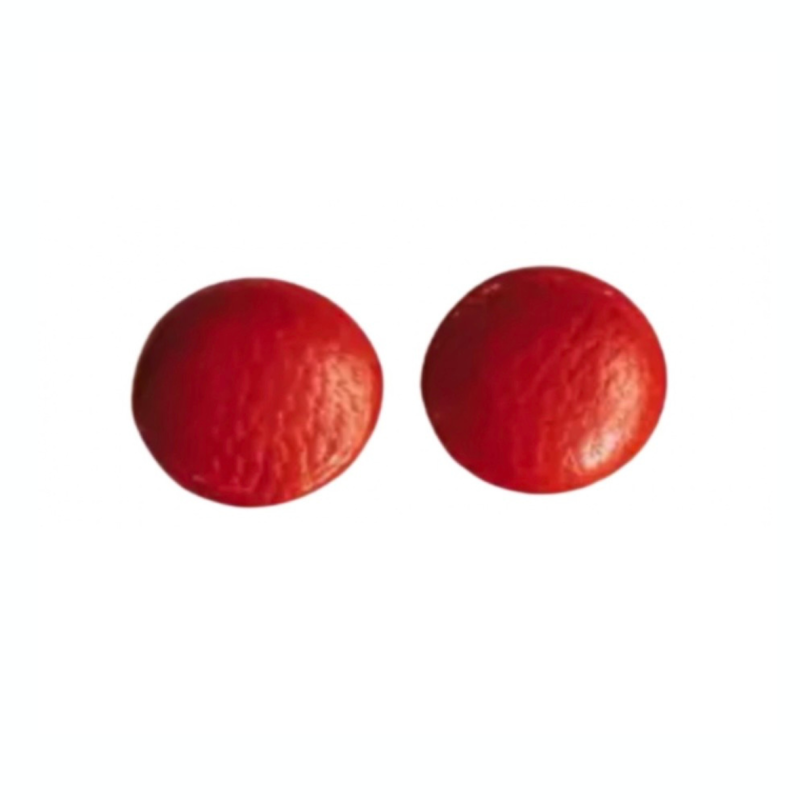 Clip oorbellen Rood leer 1.5 cm