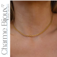 Ketting en Armband Goudkleur RVS Hartjes set