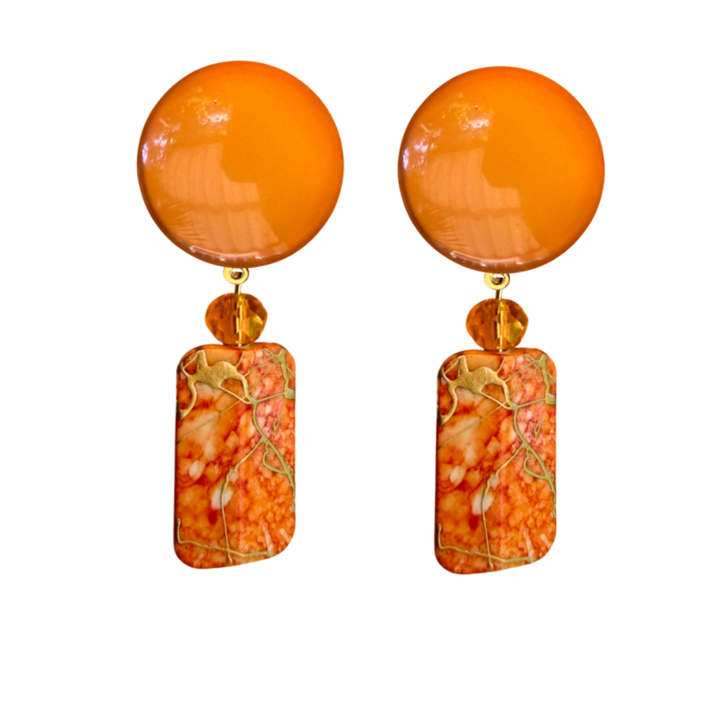 Clip oorbellen Oranje lang
