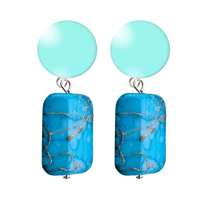Clip oorbellen Blauw lang