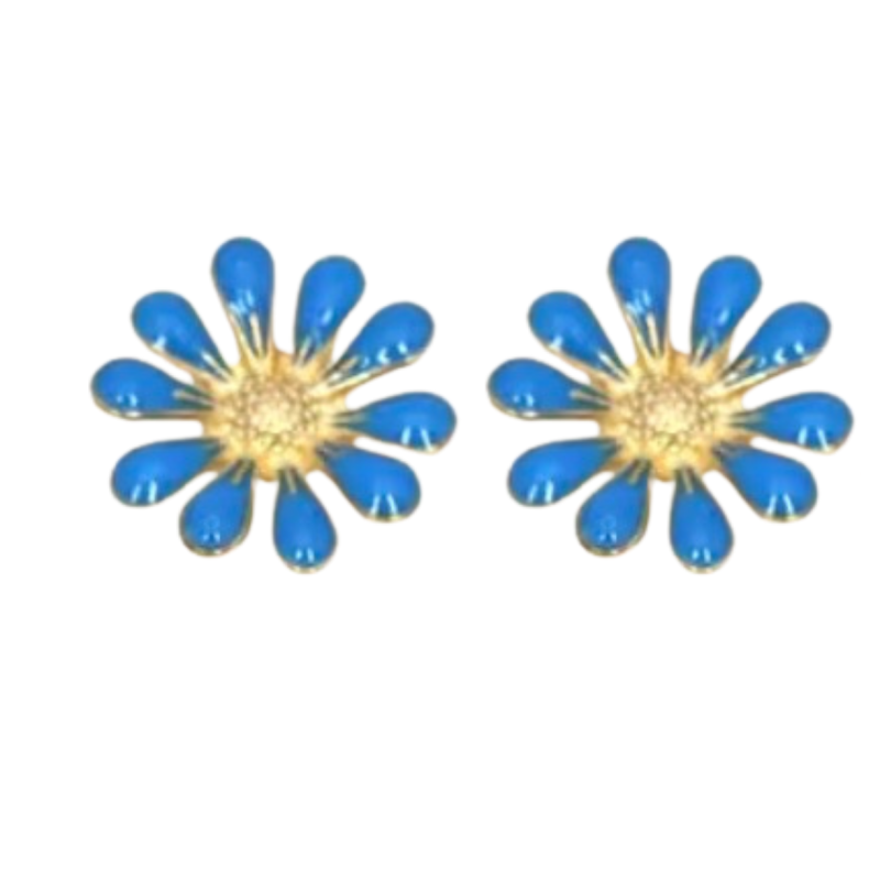 Magneet oorbellen Madelief Blauw
