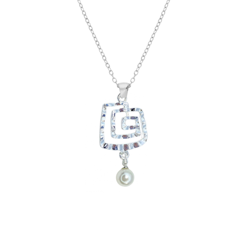 Zilveren ketting Parel  Meja 45 cm