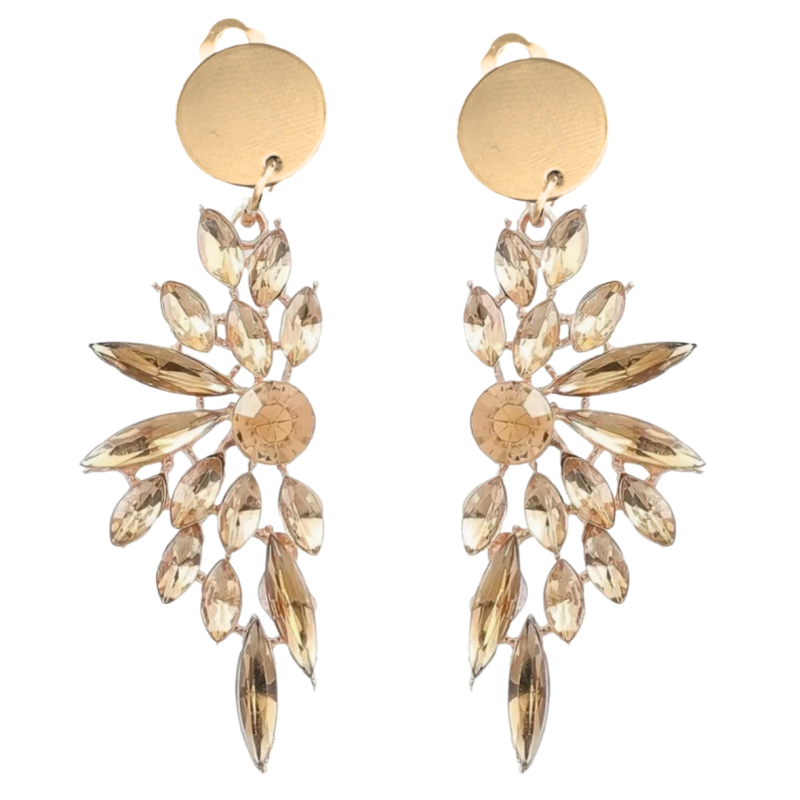 Clip oorbellen Champagne kleur Farley 6.5 cm
