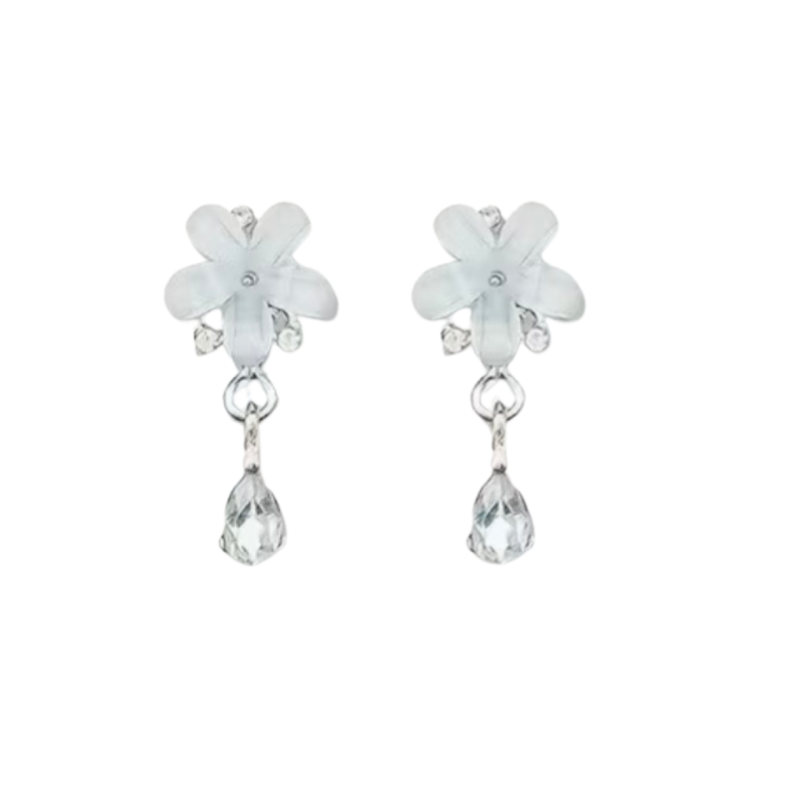 Magneetoorbellen witte bloem lang