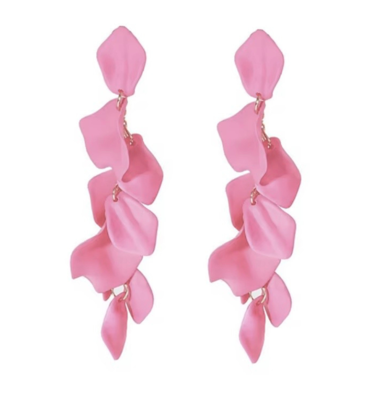 Oorbellen baby roze lang Cyril 11 cm
