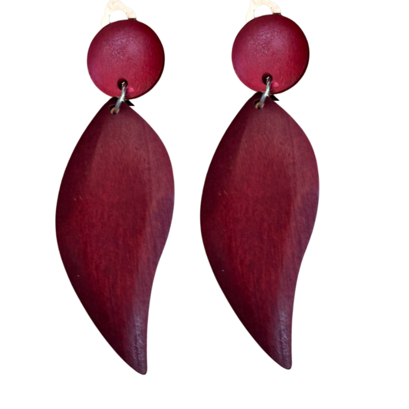 Clipoorbellen Bordeaux rood  hout Morena 6.5 cm