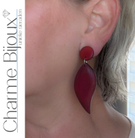 Clipoorbellen Bordeaux rood  hout Morena 6.5 cm