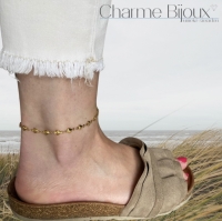 Enkelbandje Hart Goudkleur RVS 15-17 cm