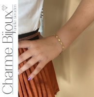 Armband Goudkleurig Hartjes  19-22 cm