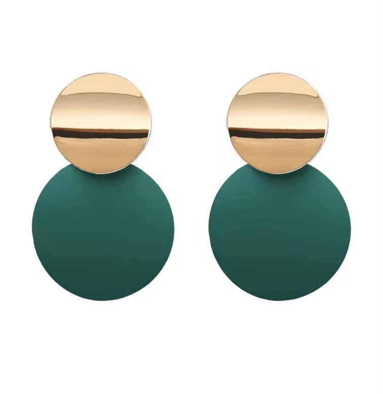 Oorbellen Groen Goudkleur Twin