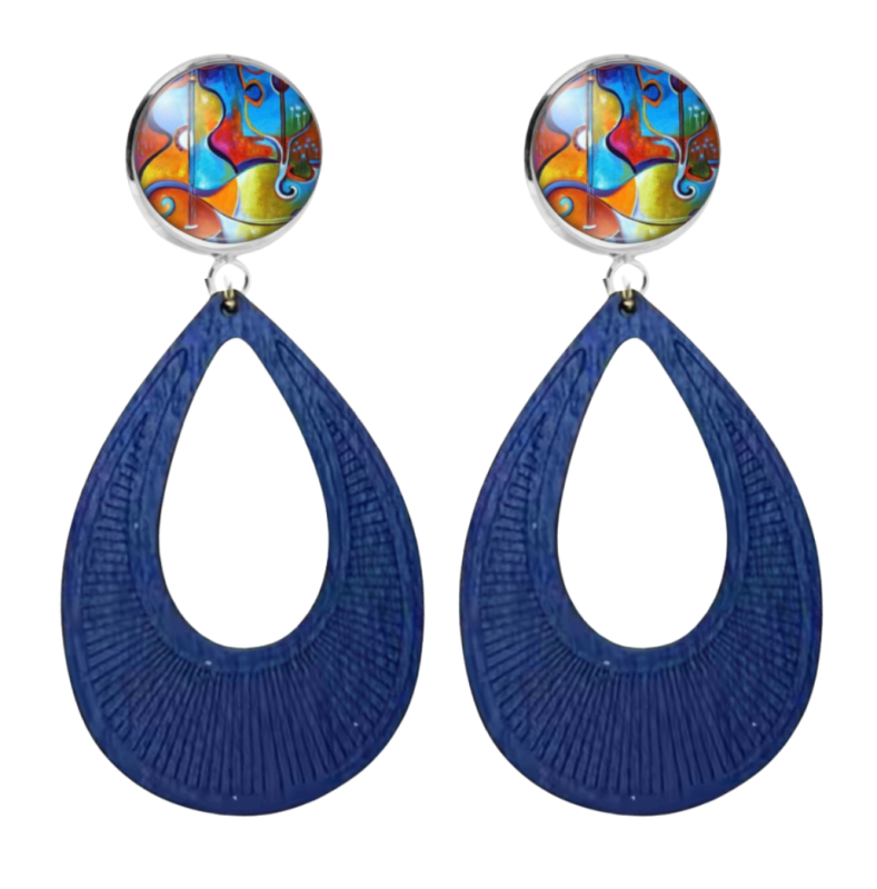 Clipoorbellen Blauw hout Rivka