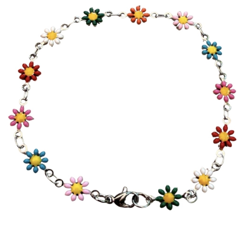 Armband Daisy Zilverkleur Madelief 16-19 cm