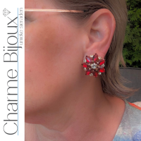 Clipoorbellen Rood goudkleurig 2.5 cm Victoria