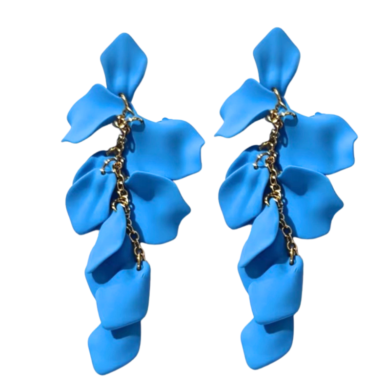 Lange oorbellen Blauw Cyril 11 cm