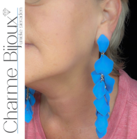 Lange oorbellen Blauw Cyril 11 cm
