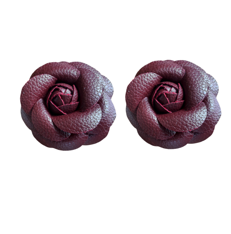 Schoenclips Bordeaux rood leer