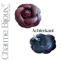 Schoenclips Bordeaux rood leer