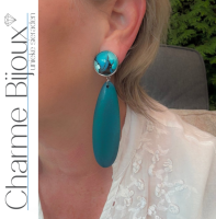 Clipoorhangers Turquoise Hout Luci