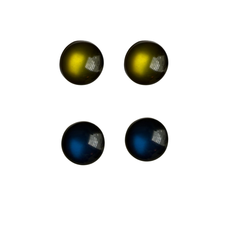 2 paar allergievrije oorbellen groen blauw 6 mm