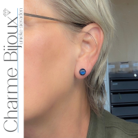 2 paar allergievrije oorbellen groen blauw 6 mm