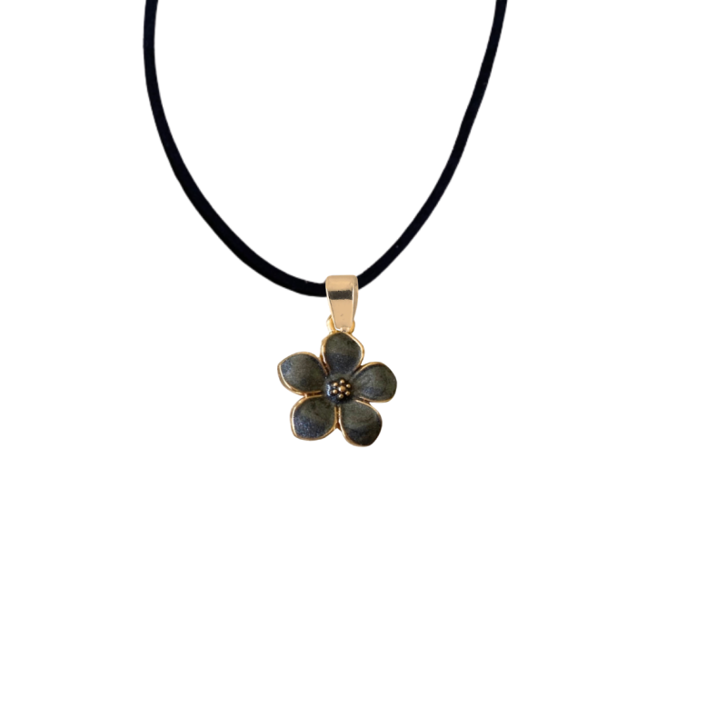 Ketting Chimay  grijs bloem 45 cm