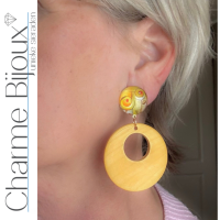 Clipoorbellen geel hout Yellow